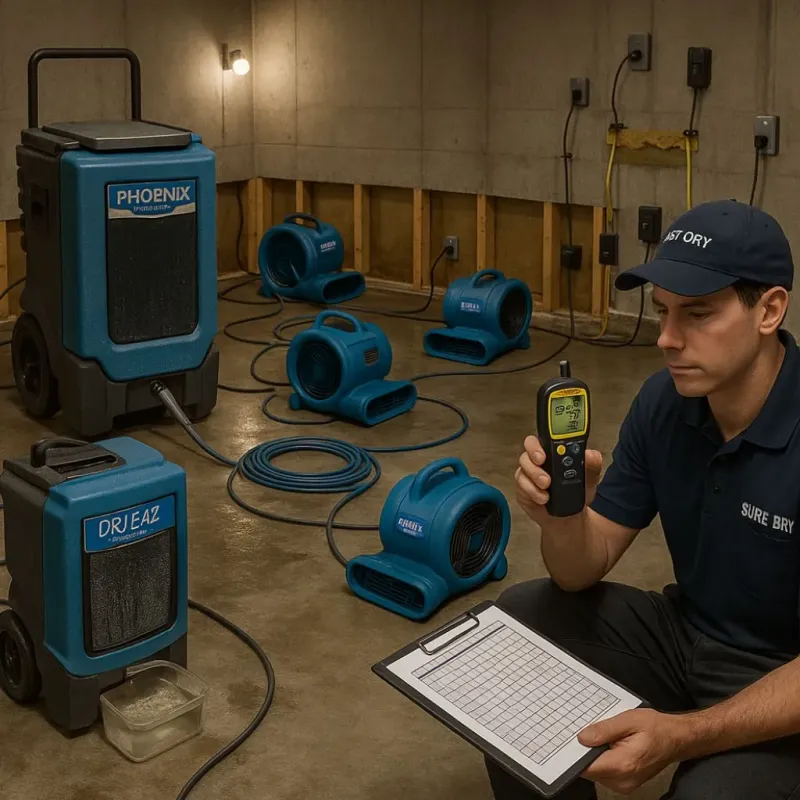 Structural Drying and Dehumidification process in East Grand Rapids, MI